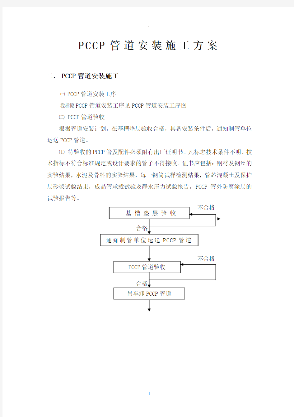 PCCP管道安装施工方案