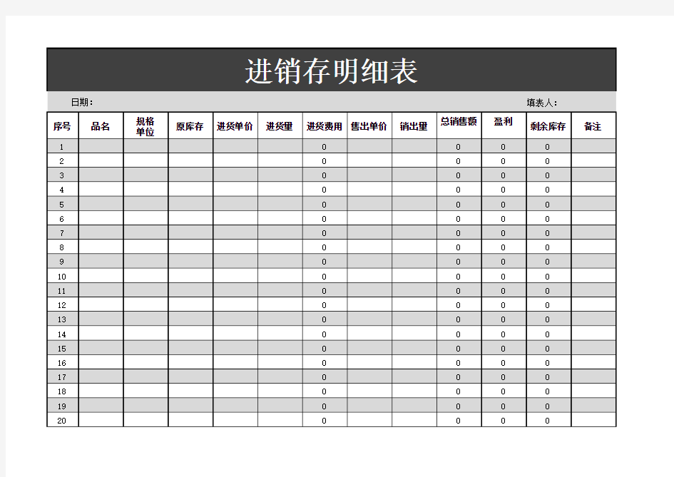 进销存明细表