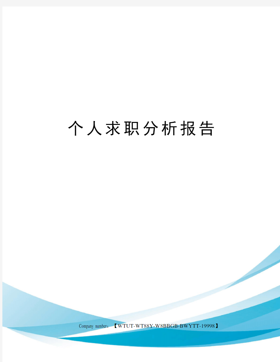 个人求职分析报告