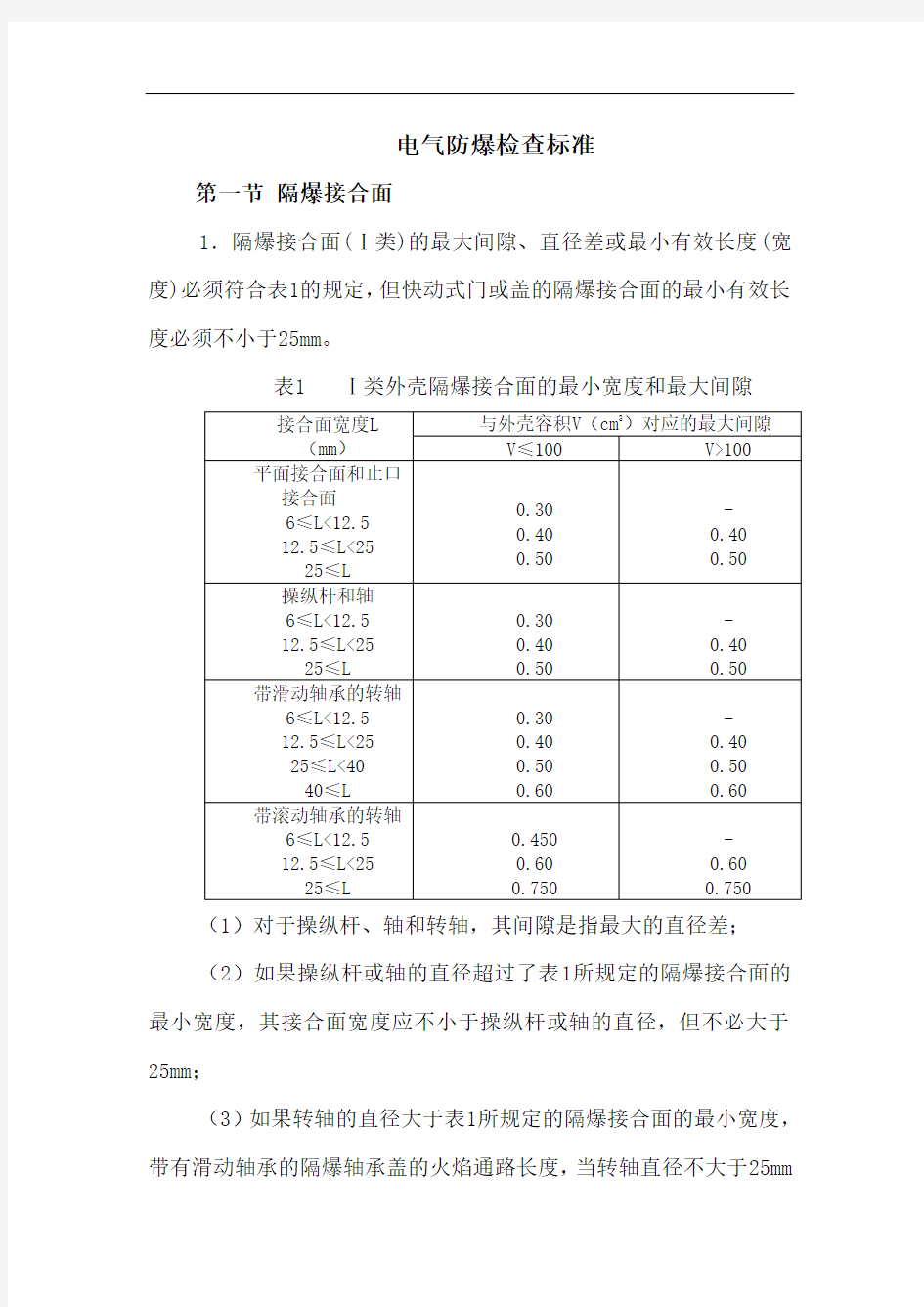 电气防爆检查标准