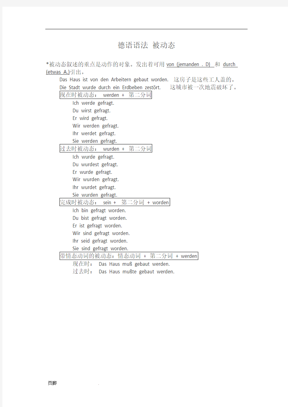 德语语法-被动态