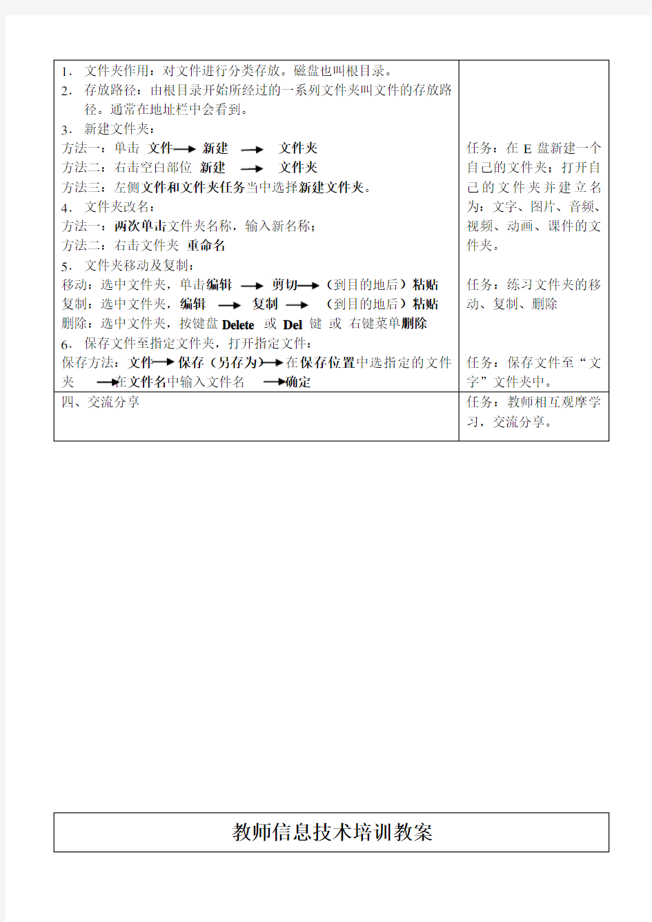 教师信息技术培训教案