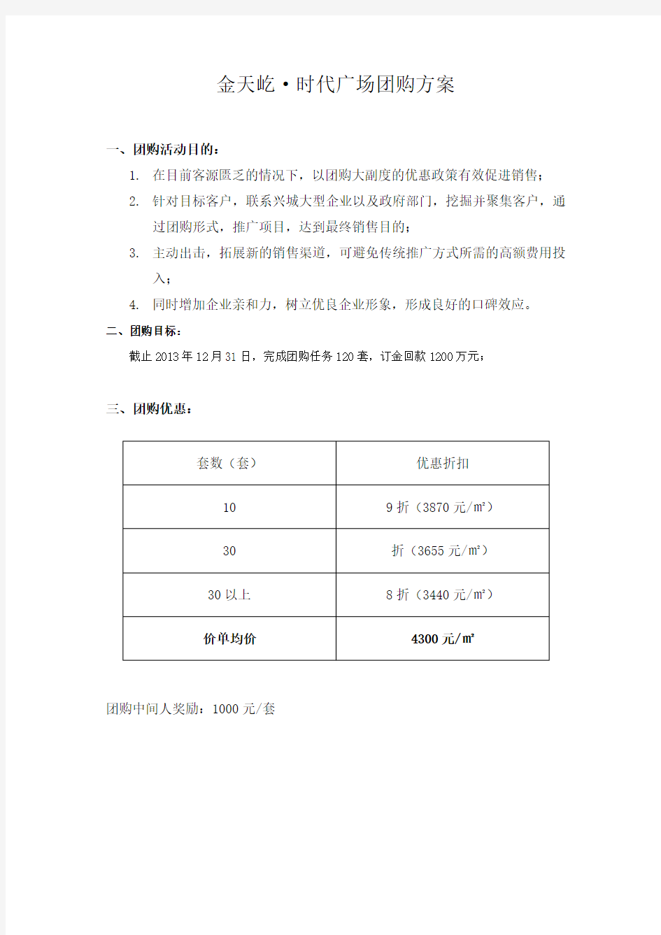 房地产团购方案