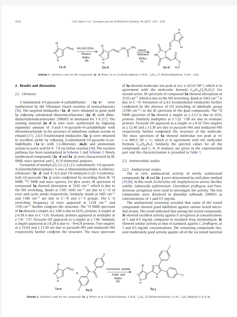 European Journal of Medicinal Chemistry, Volume 46, Issue 8, August 2011, Pages 3531-3536
