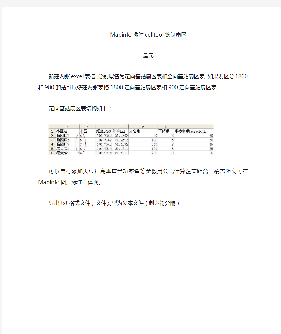 Mapinfo插件celltool绘制全向扇区