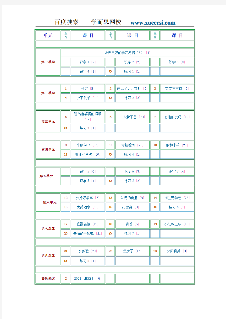 苏教版小学二年级语文上册课本