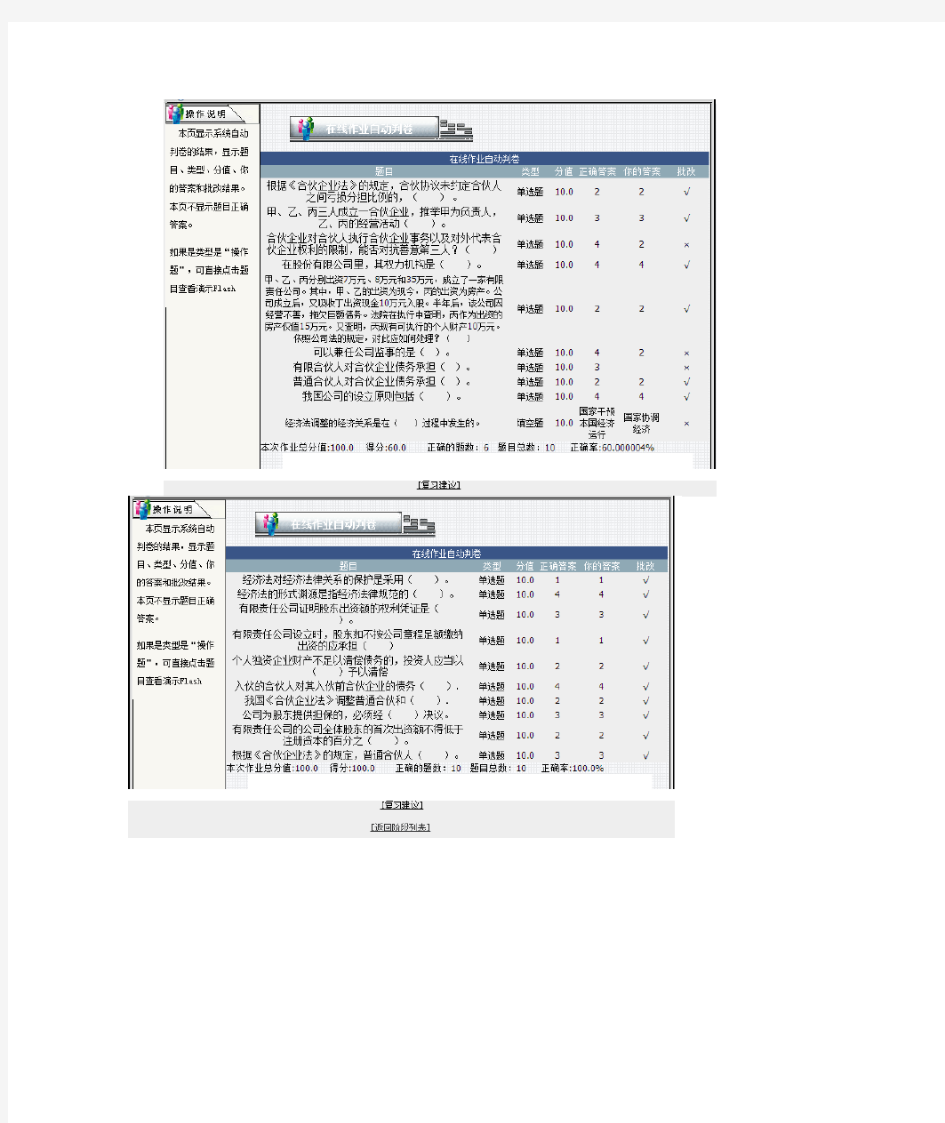 北京理工大学网络远程在线作业--经济法