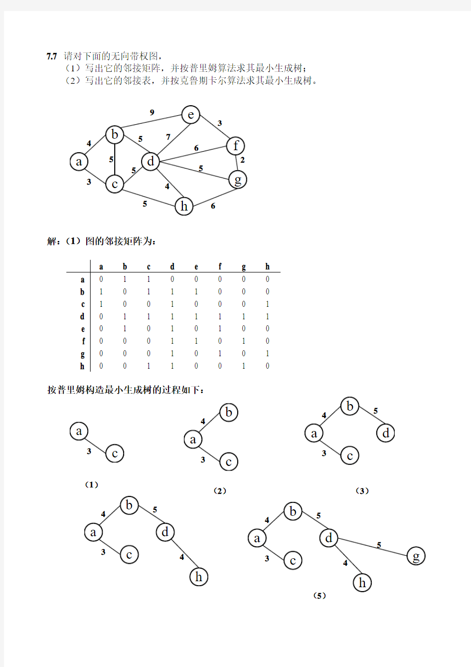 第七章 图习题解答(1)