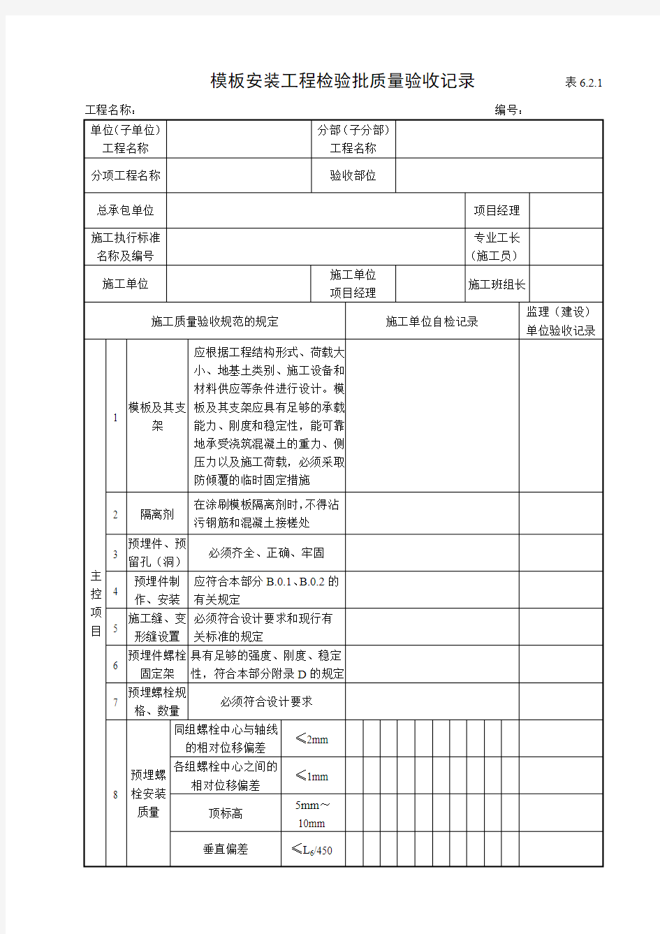 6.2.1现浇混凝土模板安装