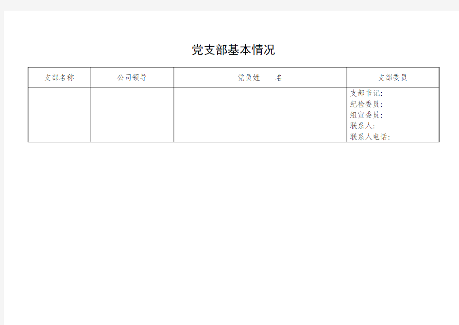 党支部基本情况