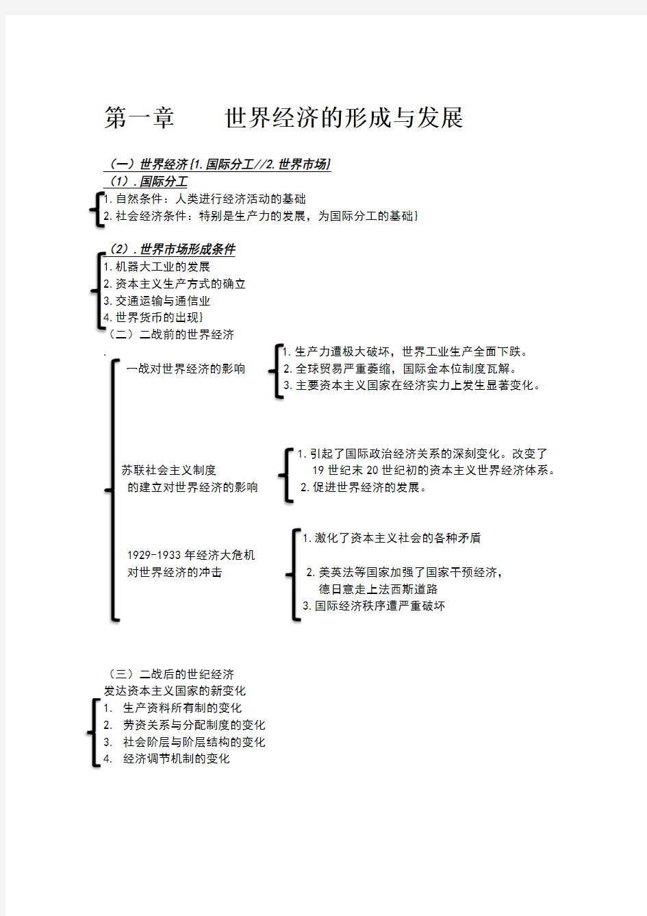 世界经济学(国际经济学)期末考试复习必备