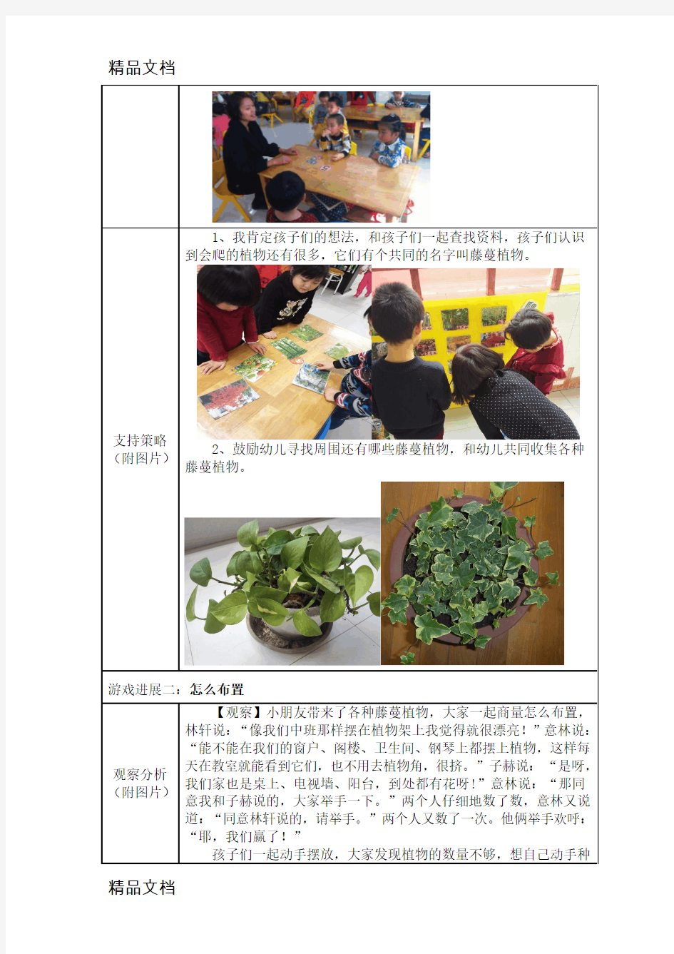(整理)幼儿园大班活动区游戏优秀教学案例：《小小植物角》