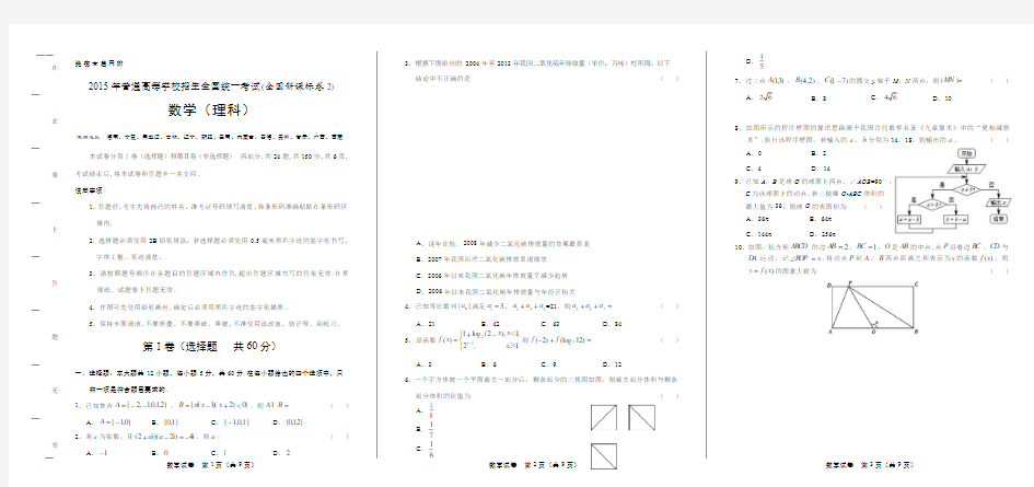 2015年高考理科数学全国卷2