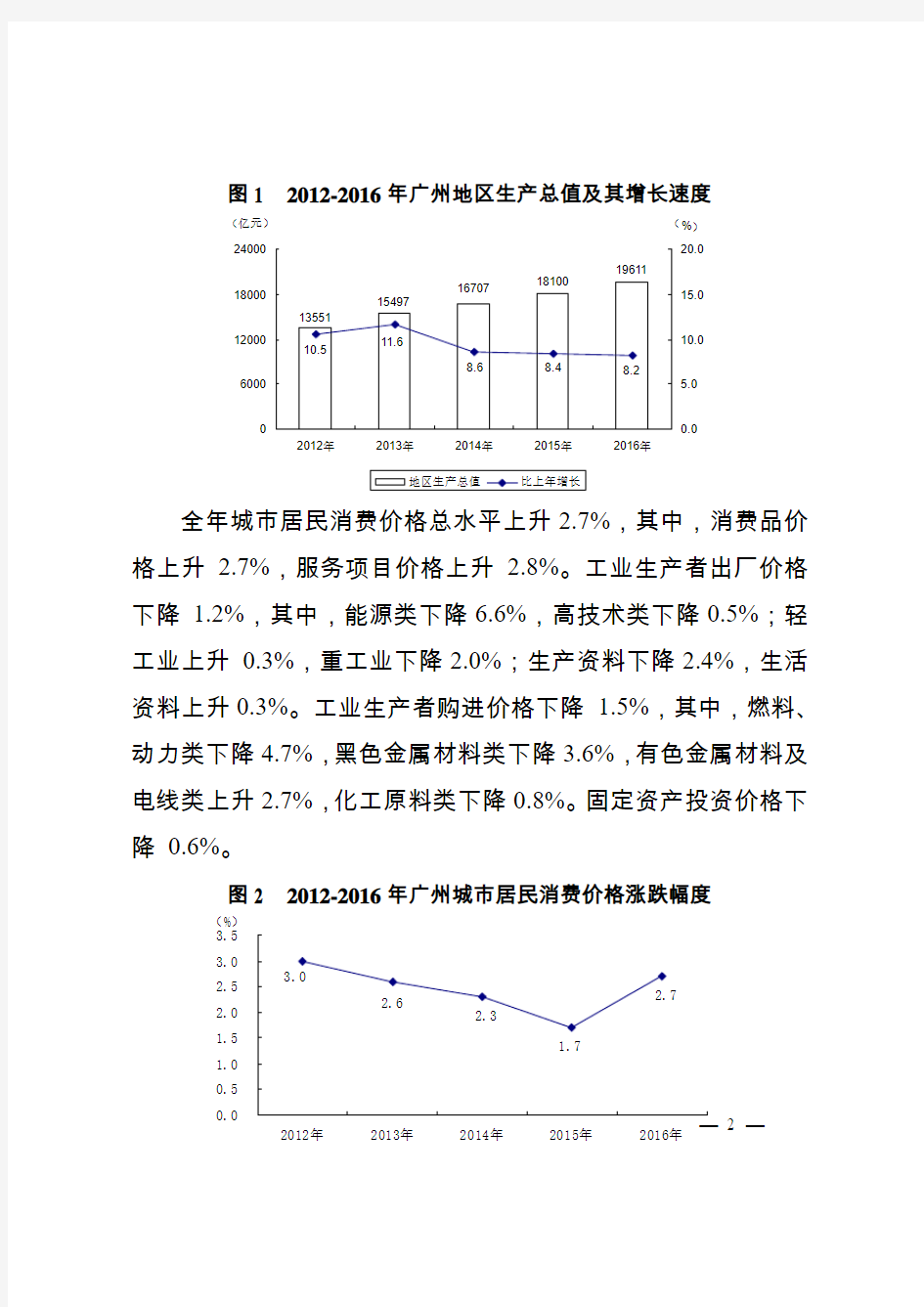 2016年广州国民经济和社会发展统计公报