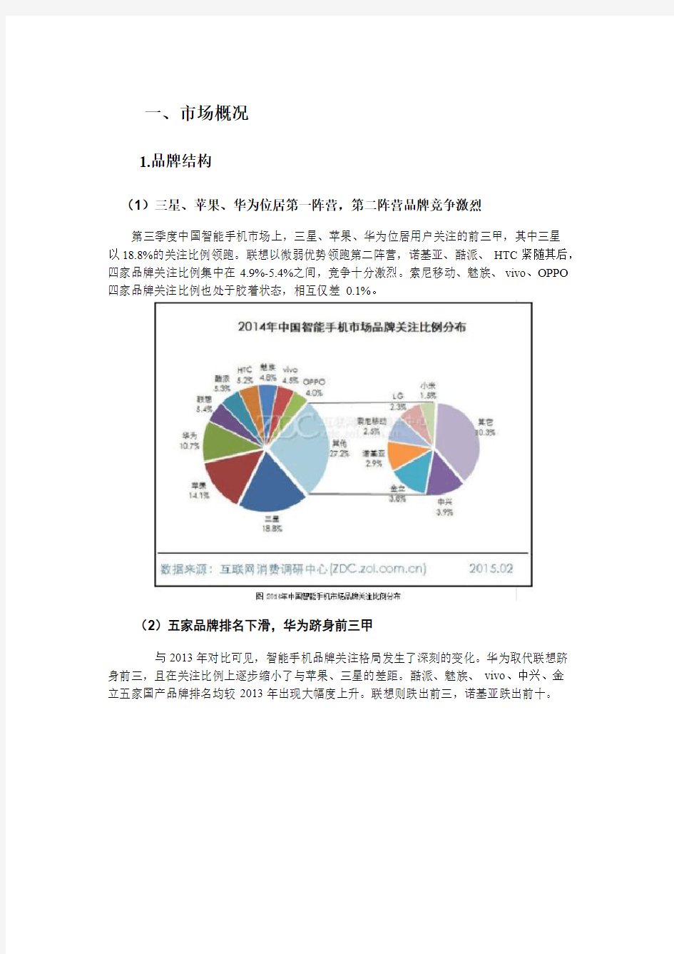 中国智能手机市场宏观分析