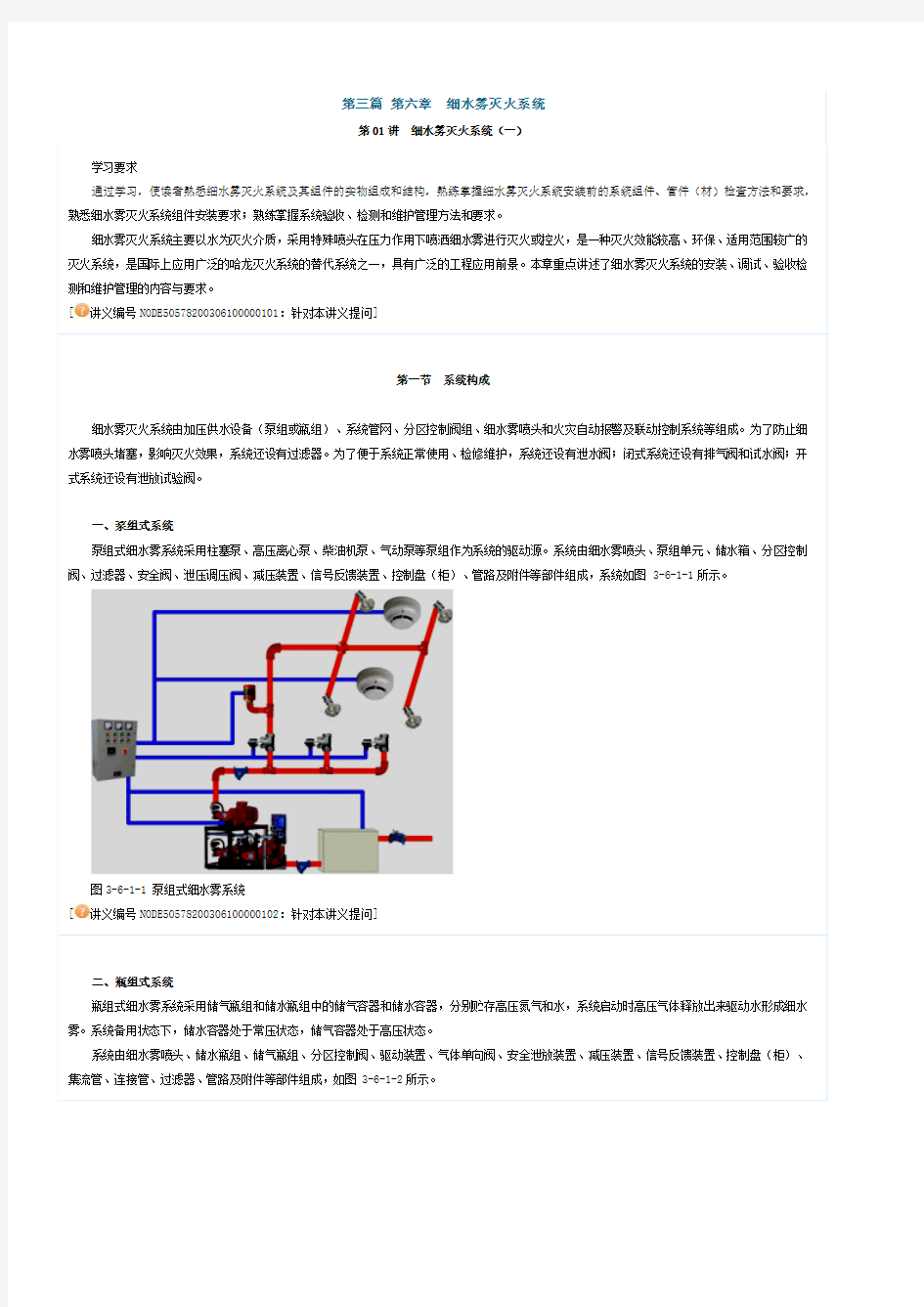 第三篇 第六章 细水雾灭火系统