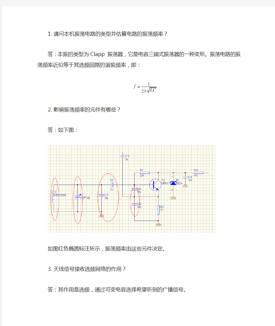 通信电子线路课程设计题目及答案(正式版)