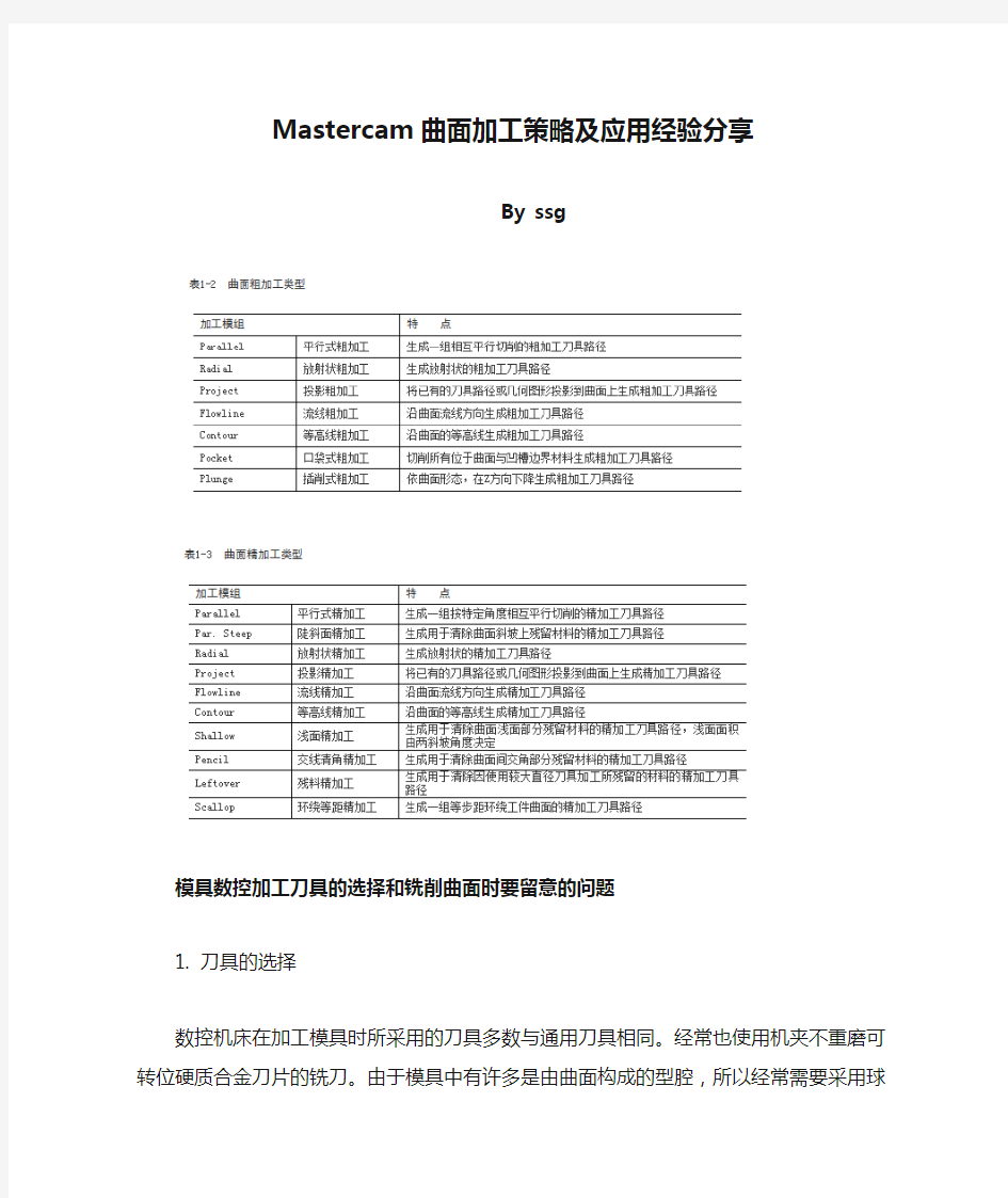 Mastercam曲面加工策略及应用经验分享