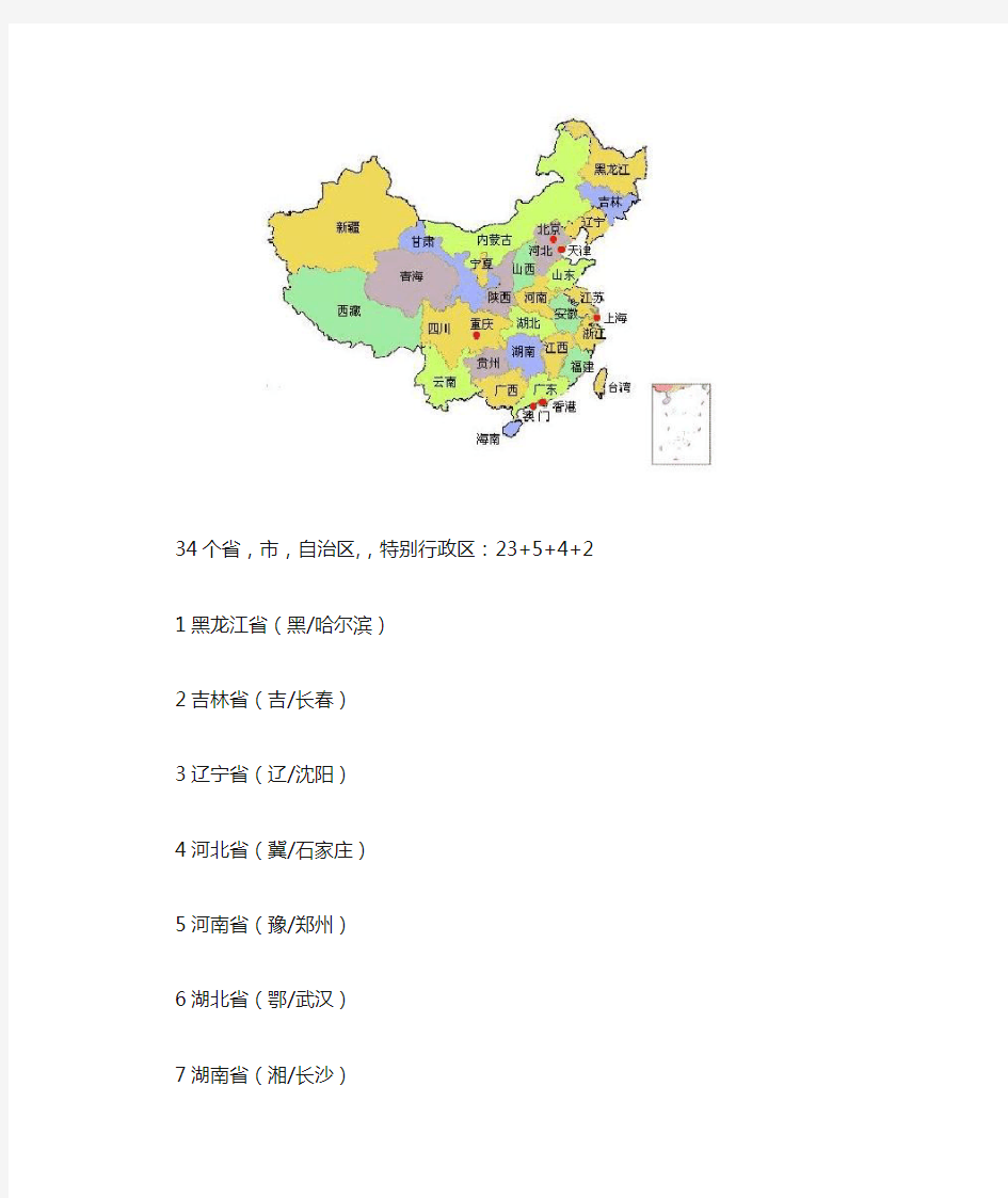 中国人文地理常识