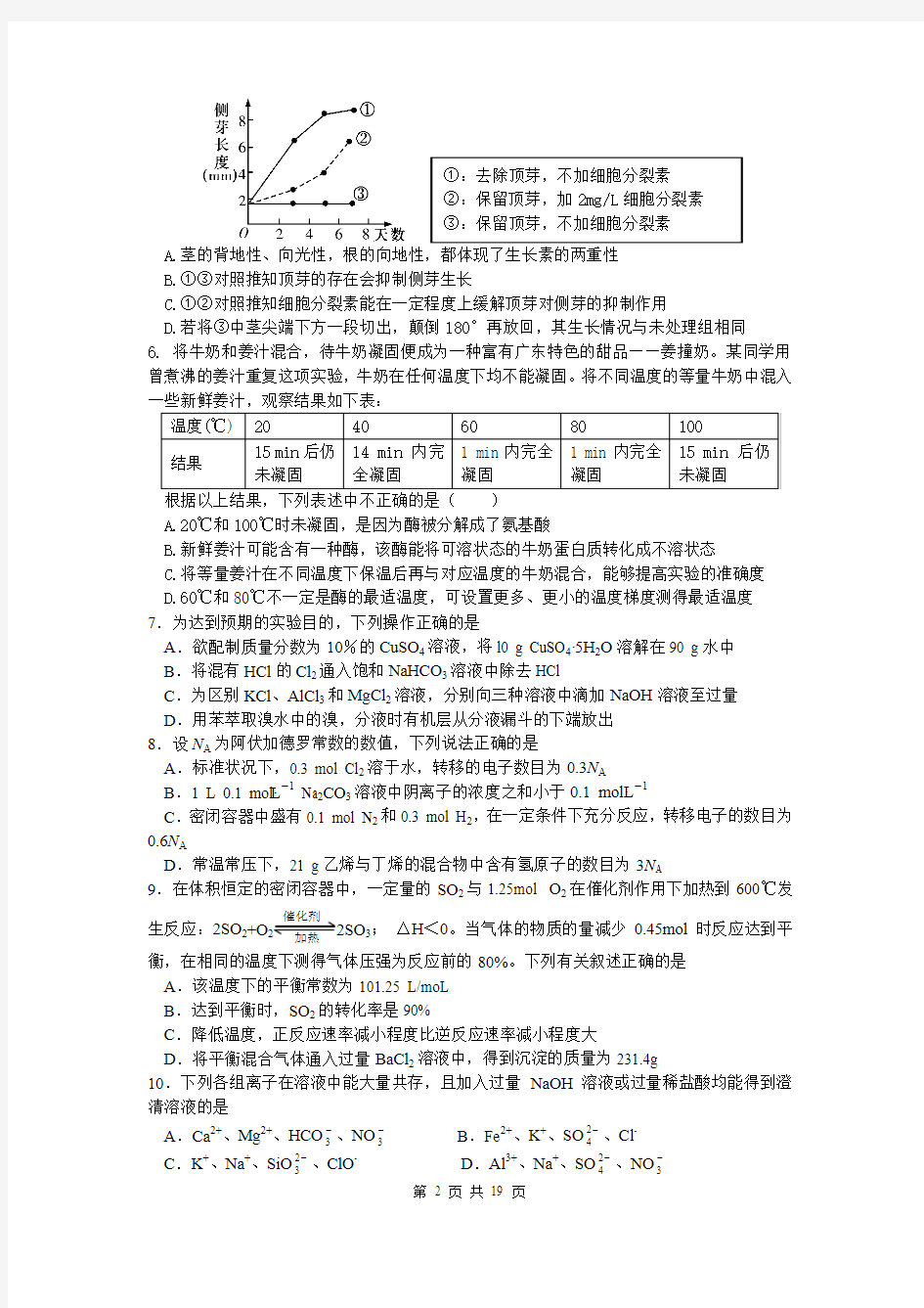 2013届哈尔滨三中高三上学期期末考试理综卷(2013.01)