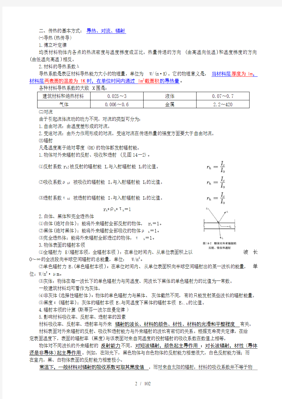 一级注册建筑师建筑物理与建筑设备笔记