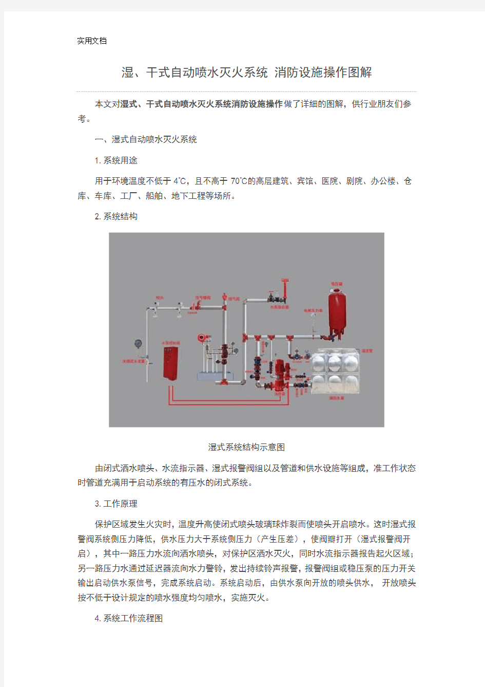 湿、干式自动喷水灭火系统现用图解