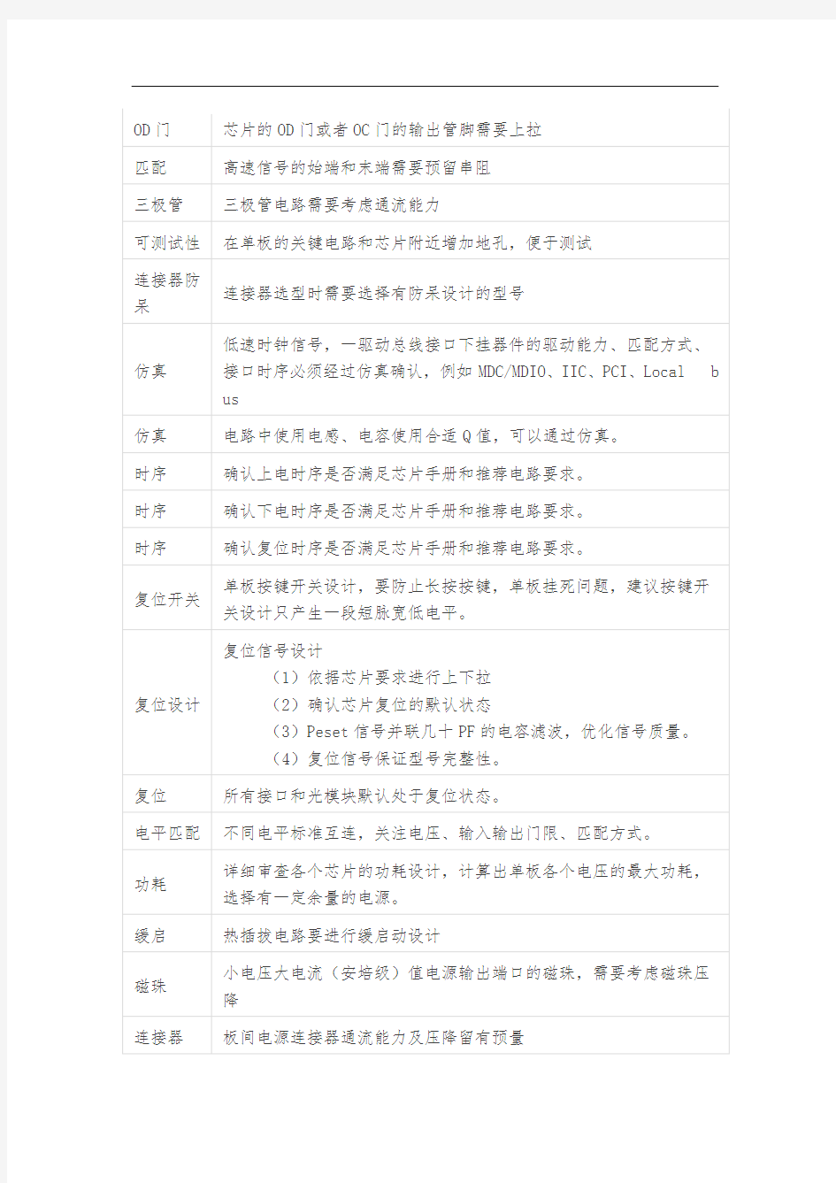 原理图checklist