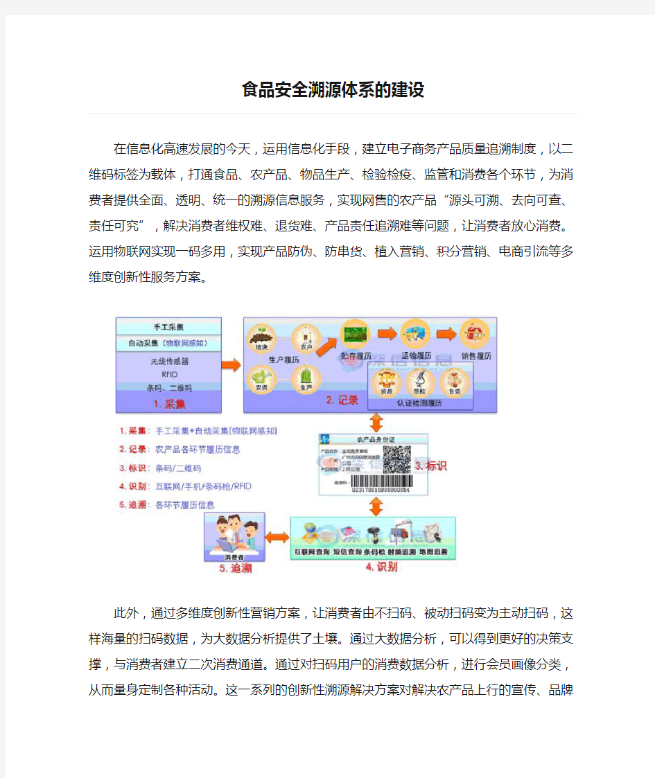 食品安全溯源体系的建设