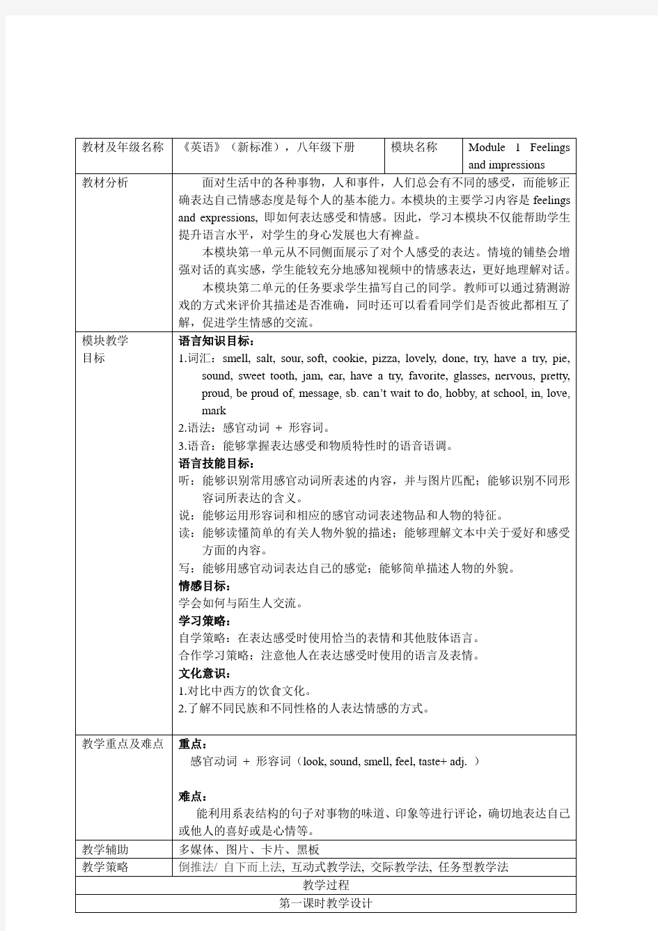 外研版英语(新标准)八年级下册教案(全册)