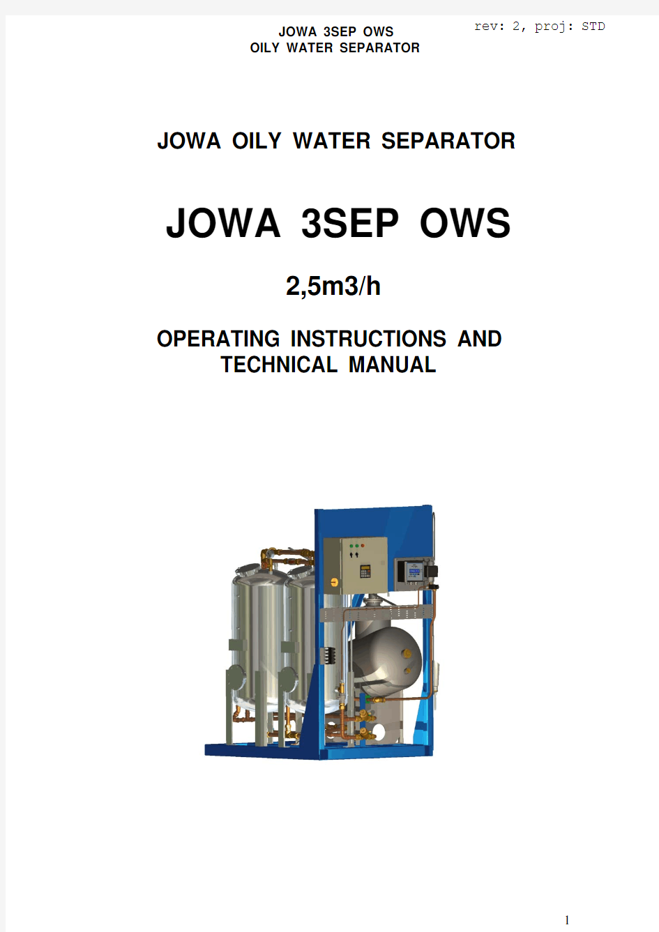 JOWA 3 SEP OWS-2,5 Manual rev 2