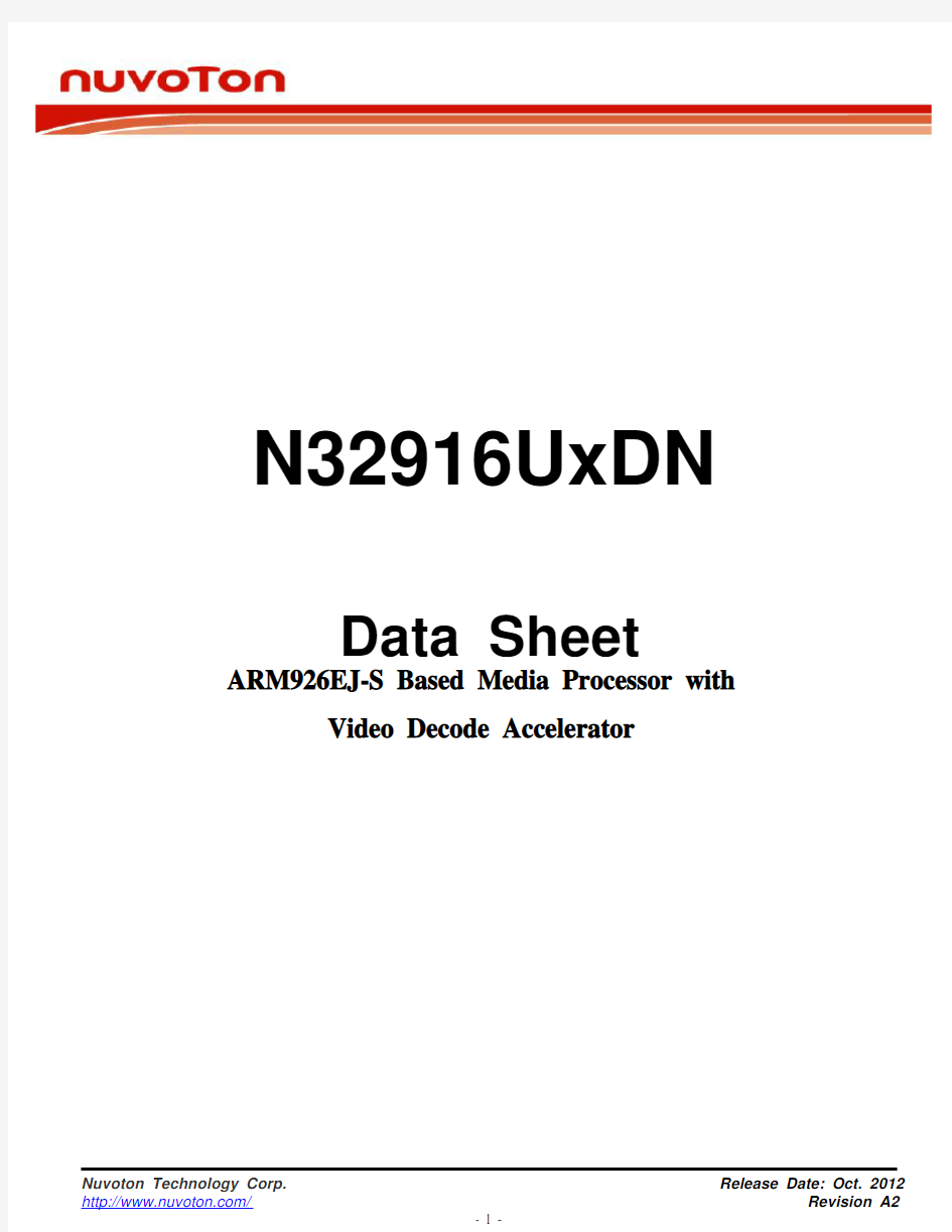 N32916UxDN Data Sheet - A2