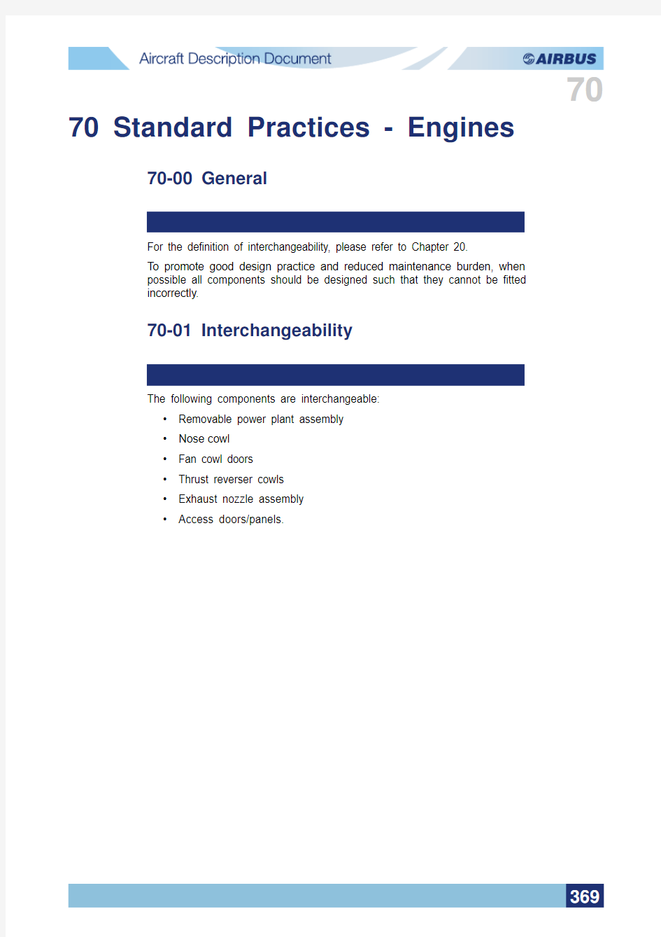 Aircraft Description Document Standard Practiceof Engine