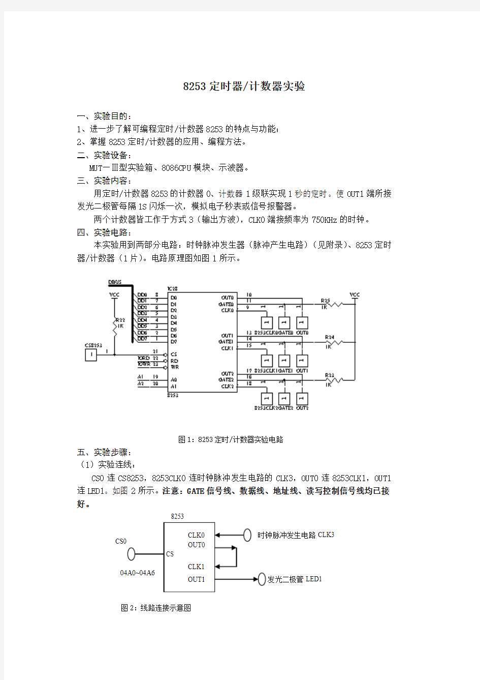 8253定时计数器实验