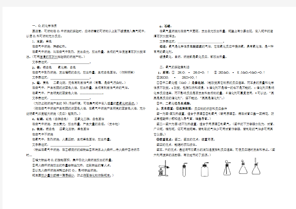 氧气的化学性质及制法总结