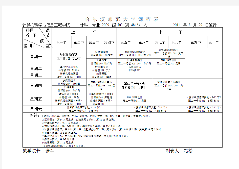 江北2011-2012-1计算机系课表2011.07.14下午版