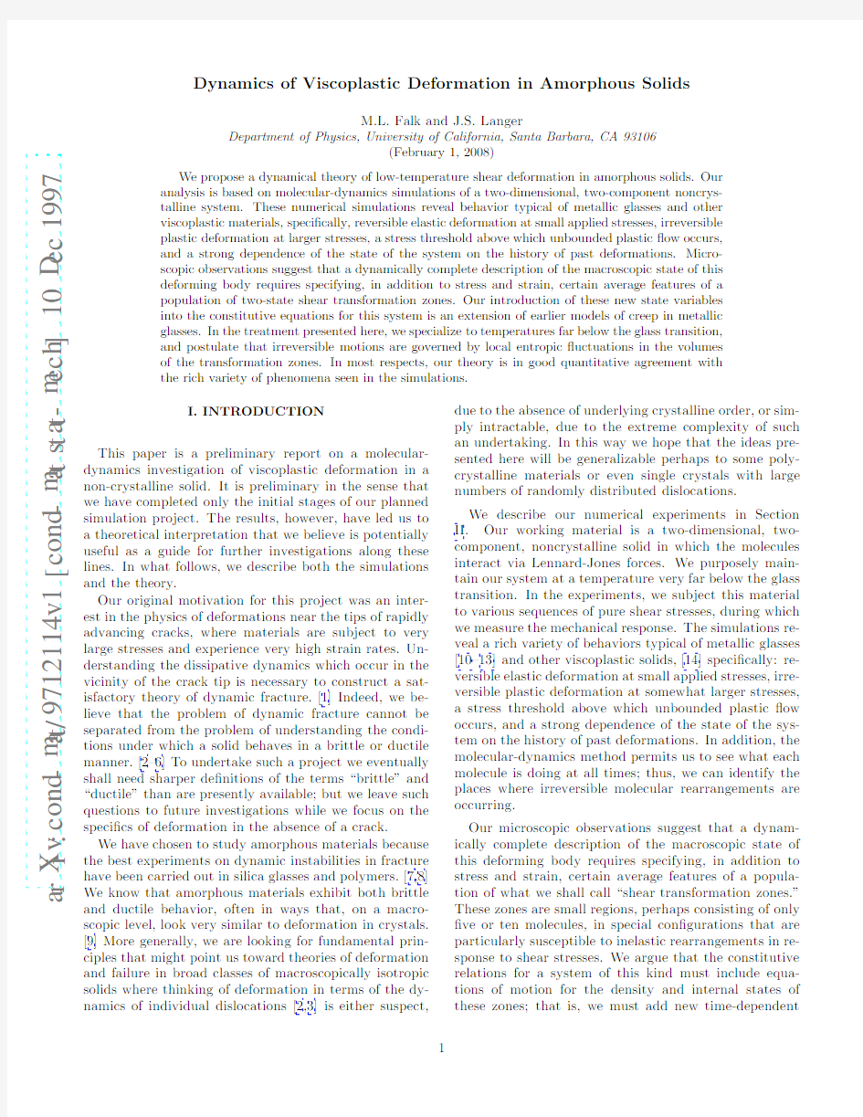 Dynamics of viscoplastic deformation in amorphous solids