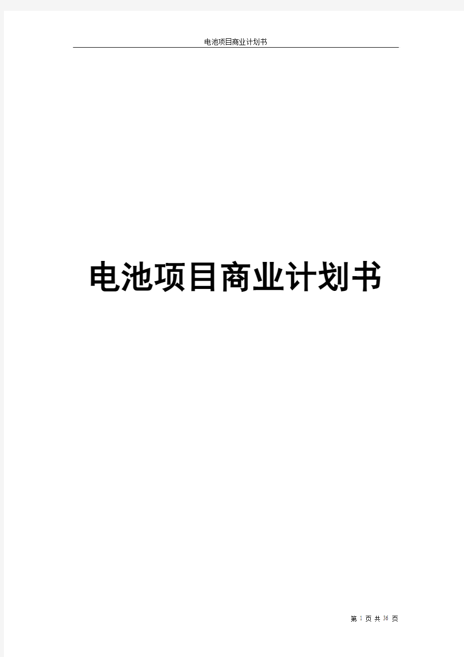 电池项目商业计划书