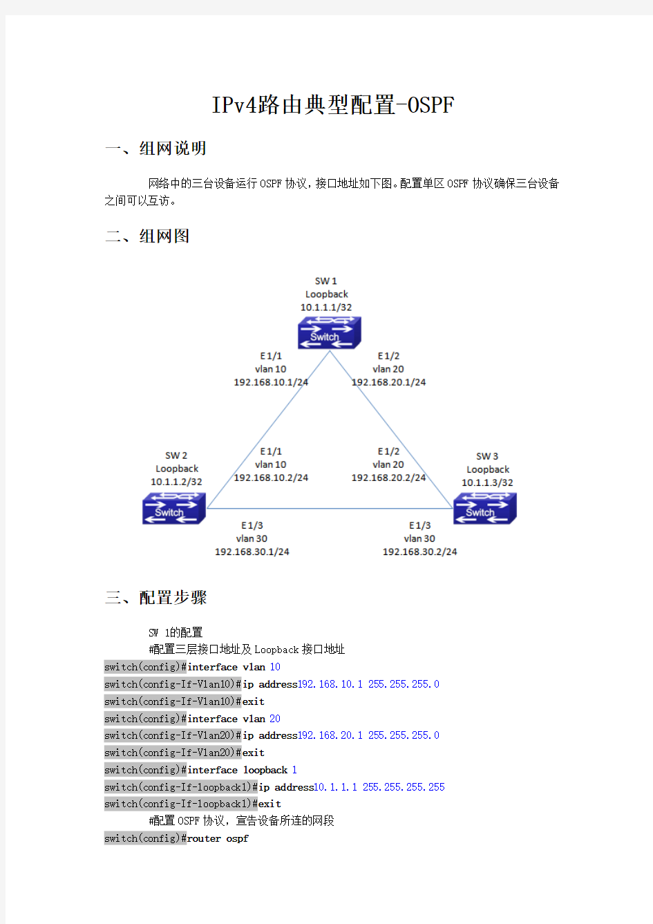 神州数码典型ospf配置