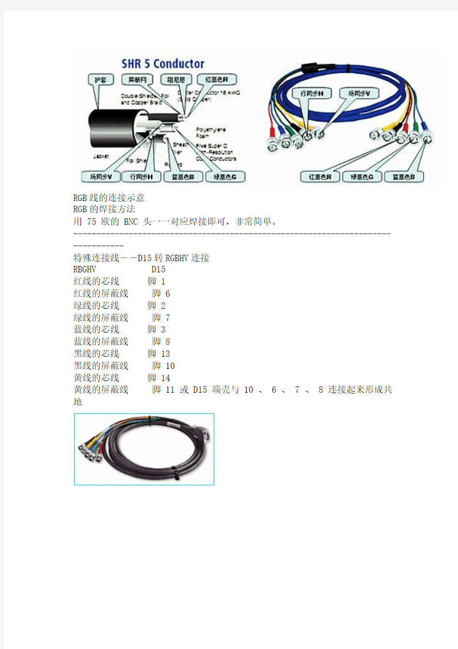 VGA接头接法最全详解