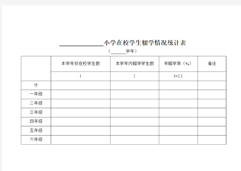 辍学情况统计表