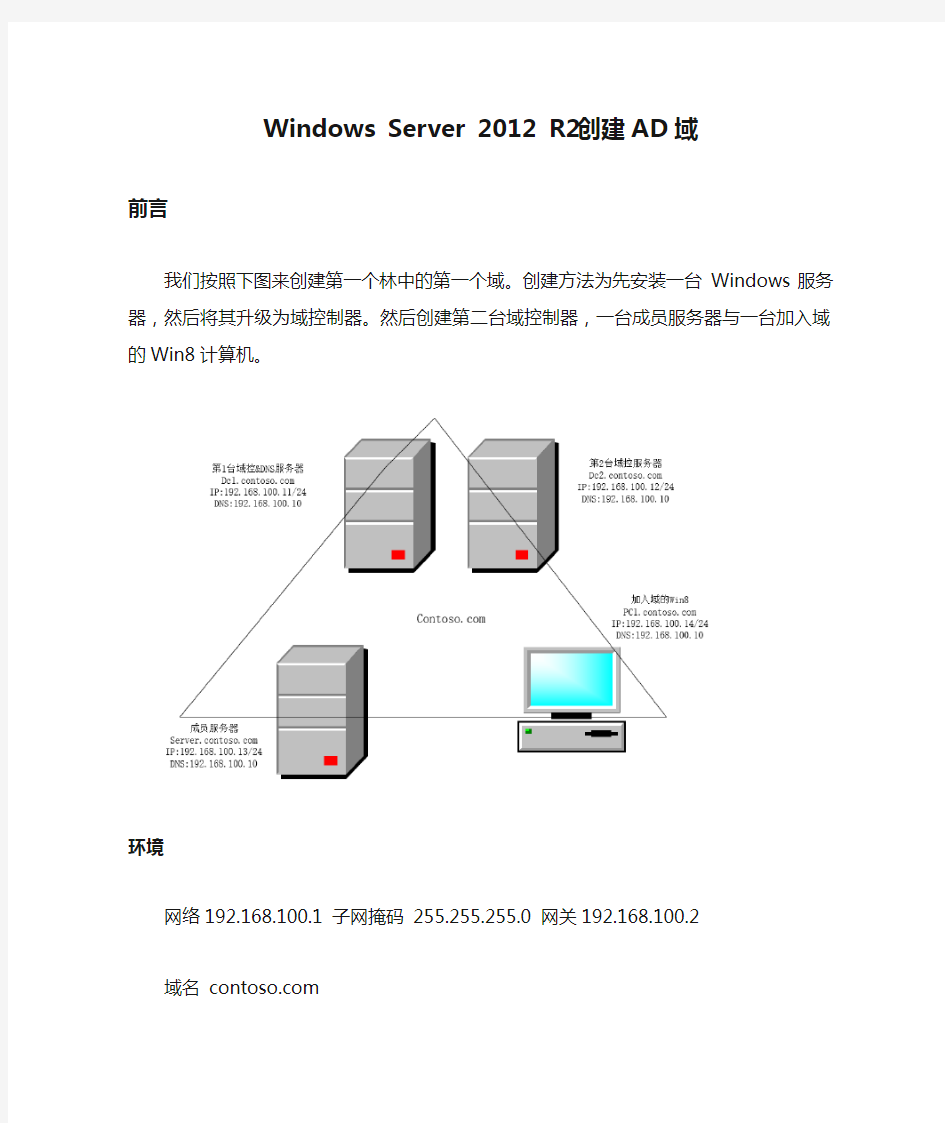 Windows Server 2012 R2 创建AD域