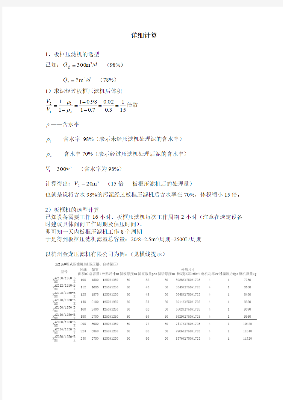 板框压滤机选型