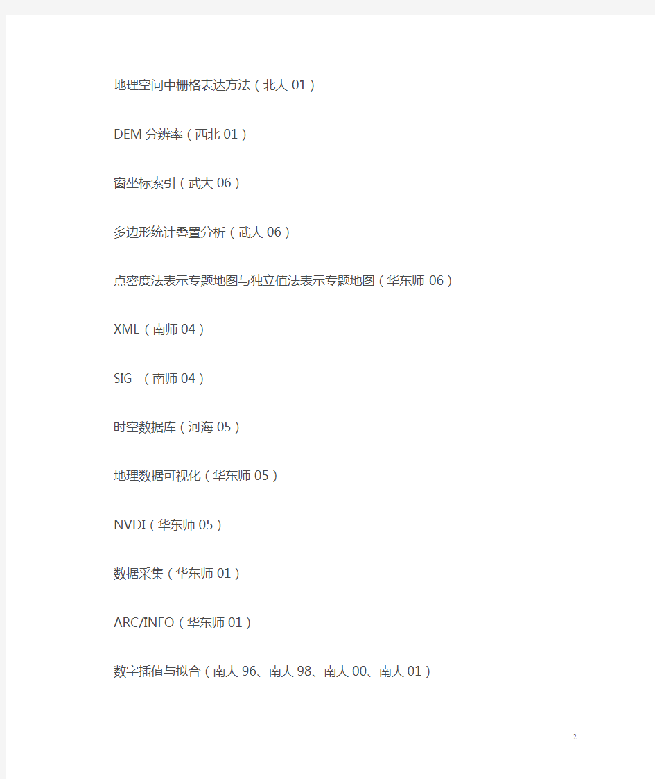 地理信息系统专业考研_GIS专业考研_名词解释大全