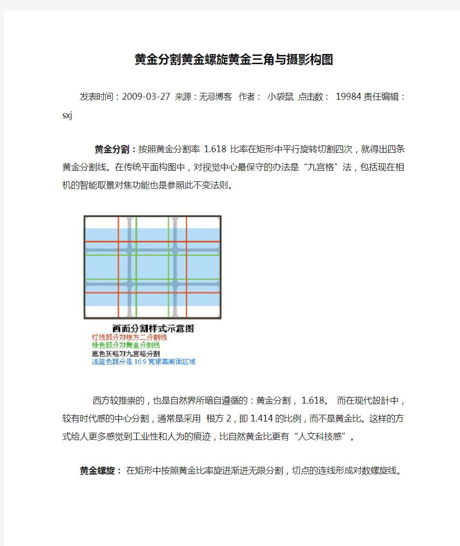 黄金分割黄金螺旋黄金三角与摄影构图