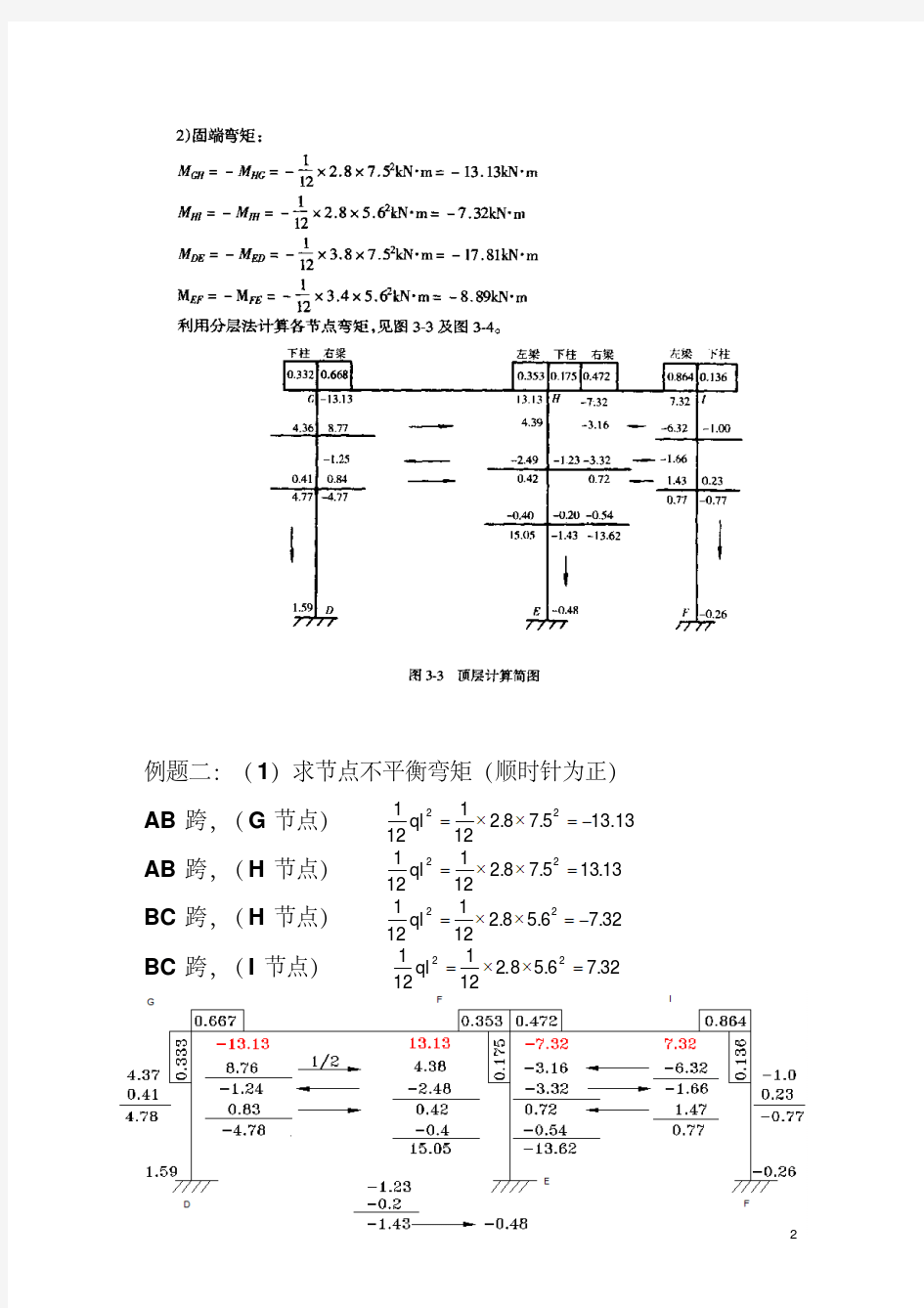 混凝土结构设计分层法例题打印