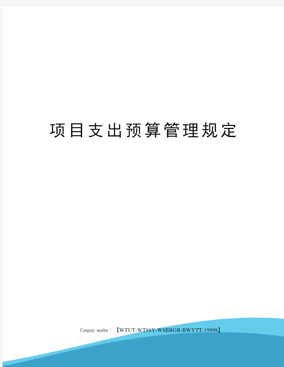 项目支出预算管理规定