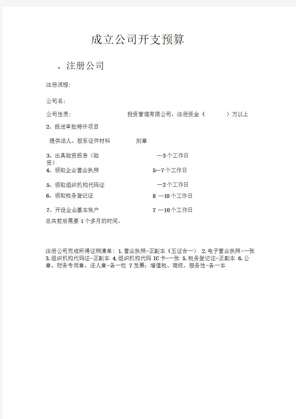 公司开支预算(DOC)