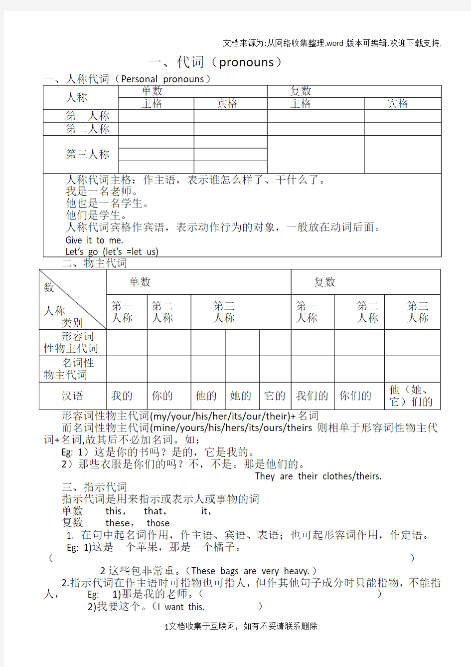 初一英语复习资料