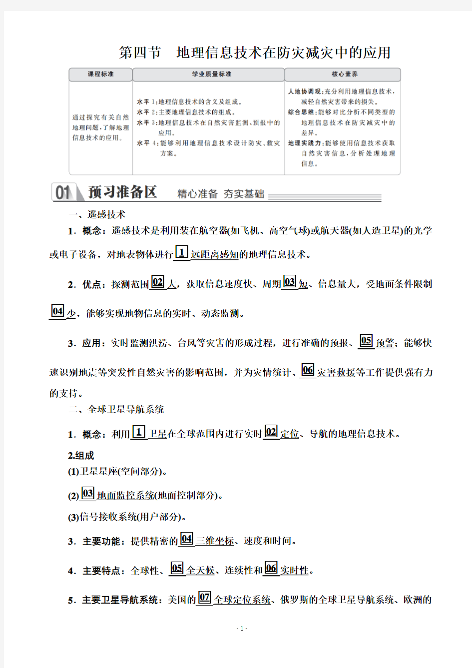 优质新教材同步教学案讲：第六章  第四节 地理信息技术在防灾减灾中的应用