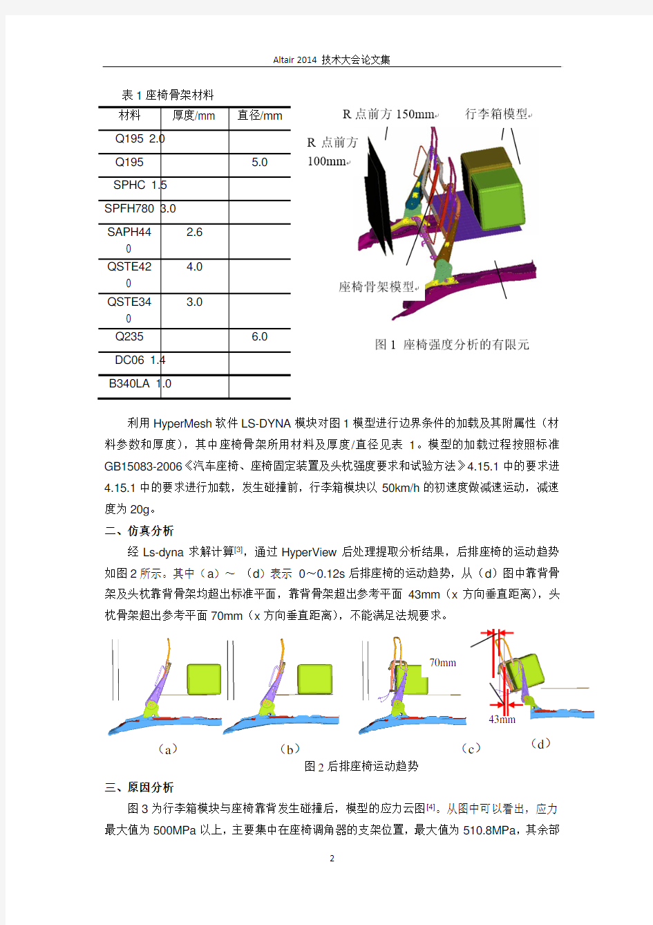 汽车座椅强度仿真分析及优化